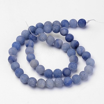 Dyed & Heated Natural Blue Aventurine Beads Strands G-D809-09-8mm-1