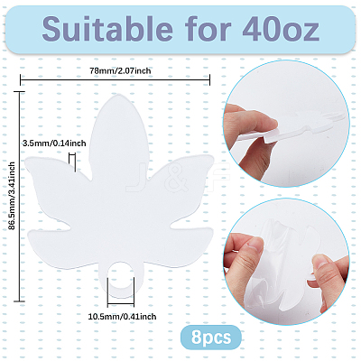 8Pcs Acrylic Heat Transfer Big Pendants FIND-SP0003-09B-1