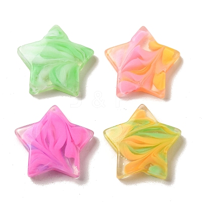 Gradient Color Transparent Resin Decoden Cabochons RESI-D008-06B-1