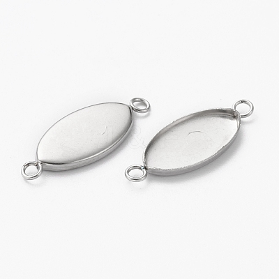 Non-Tarnish 304 Stainless Steel Cabochon Connectoe Settings STAS-L253-002P-1