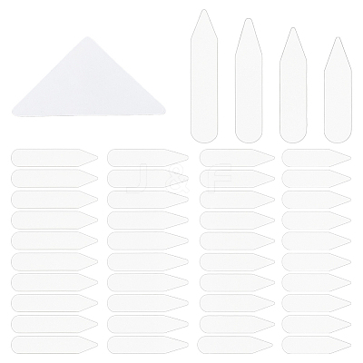100Pcs 4 Style Arrow Shape PET Plastic Tab Collar for Clergy Shirt DIY-FH0006-47-1