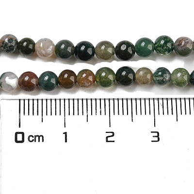 Natural Indian Agate Gemstone Bead Strands G-R201-4mm-1