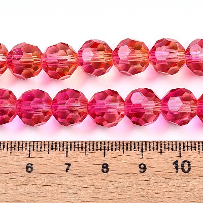 Baking Paint Transparent Glass Beads Strands DGLA-A035-T10mm-A02-1