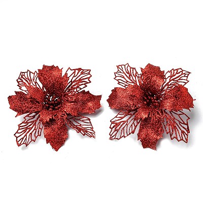 Plastic Glitter Artificial Flower LS-HJEW-R124-05-1