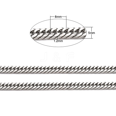 Tarnish Resistant Men's Jewelry Making 304 Stainless Steel Double Link Curb Chains CHS-A003C-1.2mm-1
