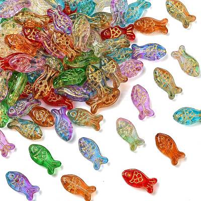 90Pcs 9 Colors Metal Enlaced Handmade Lampwork Beads LAMP-CJ0003-07-1