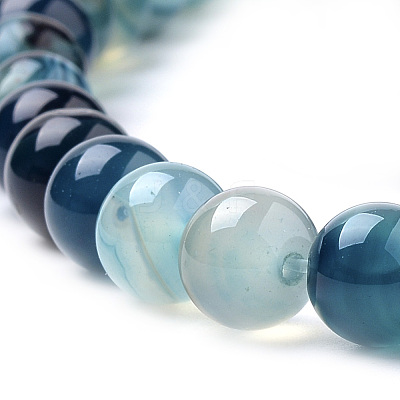 Natural Striped Agate/Banded Agate Beads Strands G-S259-04C-10mm-1