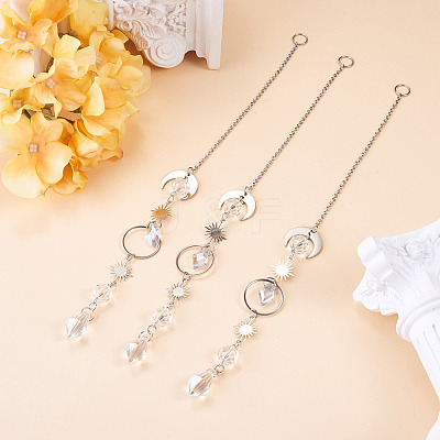 3Pcs Glass Hanging Suncatchers HJEW-TADJ0017-1