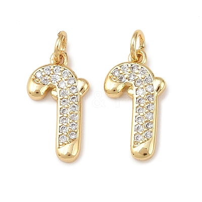 Christmas Brass Micro Pave Cubic Zirconia Charms KK-L255-18G-01-1