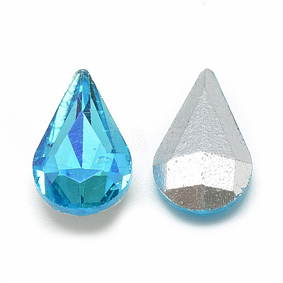 Pointed Back Glass Rhinestone Cabochons RGLA-T014-8x13mm-05-1