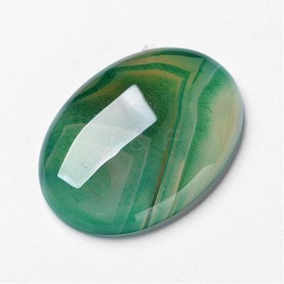 Natural Green Agate Cabochons G-F296-08-30x40mm-1