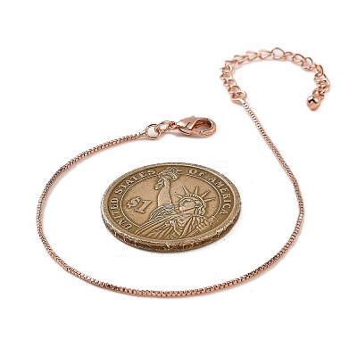 Rack Plating Brass Box Chain Bracelets for Women BJEW-G735-02RG-1