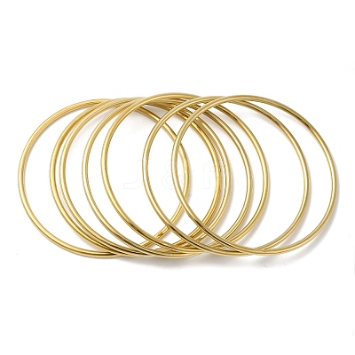 7Pcs 201 Stainless Steel Thin Plain Bangle Sets for Women BJEW-L664-022K-G01-1