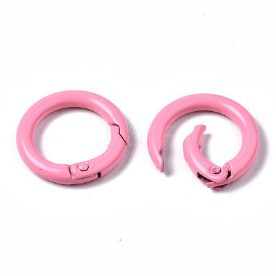 Spray Painted Eco-Friendly Alloy Spring Gate Rings X-PALLOY-T080-01-NR-1