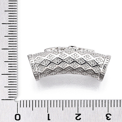Brass Micro Pave Cubic Zirconia Tube Beads ZIRC-T004-60P-1