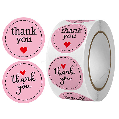 Thank You Flat Round Self Adhesive Paper Stickers Roll PW-WG64771-01-1