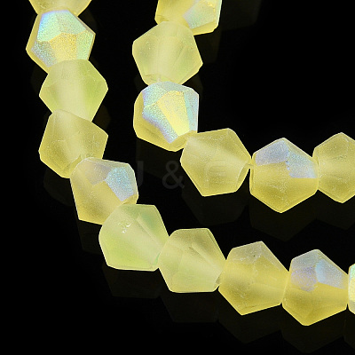 Imitate Austrian Crystal Bicone Frosted Glass Beads Strands LS-GLAA-F029-TM3mm-A21-1