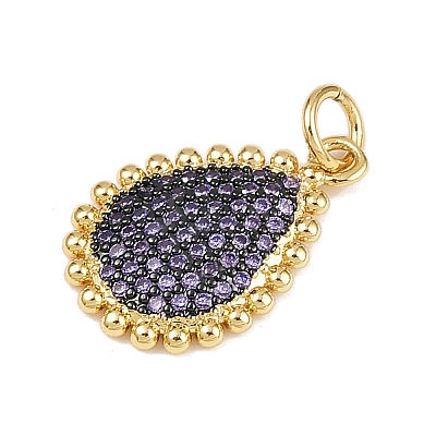 Brass Micro Pave Cubic Zirconia Pendants KK-S526-01G-1