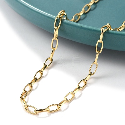 Brass Cable Chain Necklaces for Women Men NJEW-F337-01G-01-1