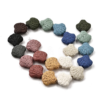 Dyed Natural Lava Rock Beads Strands G-A264-A04-01A-1