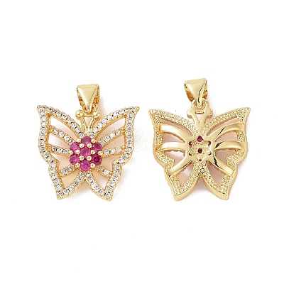 Brass Micro Pave Cubic Zirconia Pendants ZIRC-I063-44G-03-1