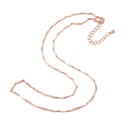 Brass Bar Link Chain Necklaces NJEW-K123-01RG-1