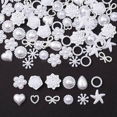 100Pcs 12 Styles ABS Plastic Imitation Pearl Cabochons SACR-YW0001-56-1