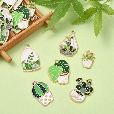 30Pcs 6 Styles Alloy Enamel Pendants ENAM-CJ0004-91-1