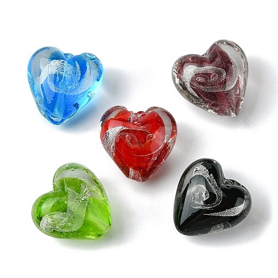 Handmade Silver Foil Glass Beads FOIL-B001-05-1