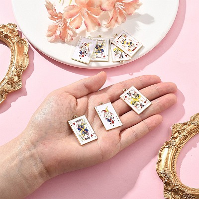 8Pcs 4 Styles Rack Plating Alloy Enamel Pendants ENAM-FS0002-73-1