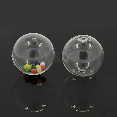 Handmade Two Holes Blown Glass Globe Beads LS-DH017J-1-35mm-1