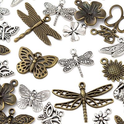 96Pcs 24 Style Tibetan Style Alloy Pendants TIBE-LS0001-03-1