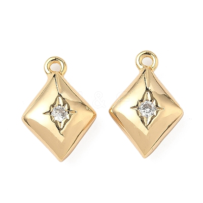 Brass Micro Pave Cubic Zirconia Pendants KK-S531-12G-C-1