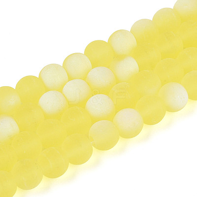 Frosted Transparent Glass Beads Strands LS-GLAA-T032-T8mm-MBB12-1