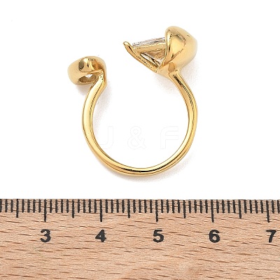 304 Stainless Steel Pave Clear Cubic Zirconia Cuff Open Rings for Women RJEW-F207-03B-G-1