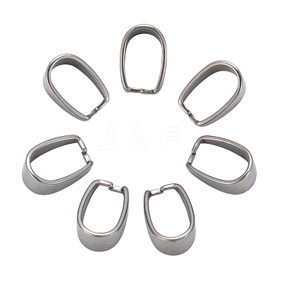 Tarnish Resistant 201 Stainless Steel Snap on Bails STAS-H052-1