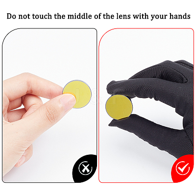 Silicon Gold-Plated Reflective Lens AJEW-WH0248-391B-1