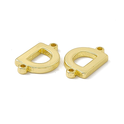 Rack Plating Brass Letter Connector Charms KK-C007-38G-D-1