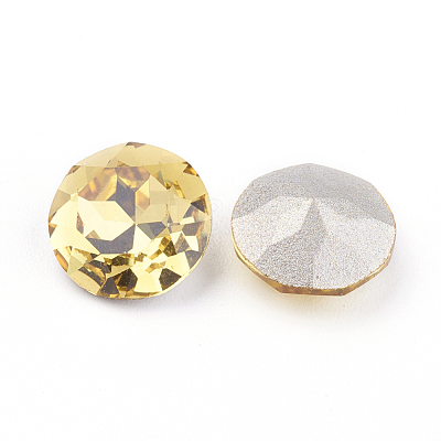 Pointed Back & Back Plated Glass Rhinestone Cabochons RGLA-J012-10mm-226-1
