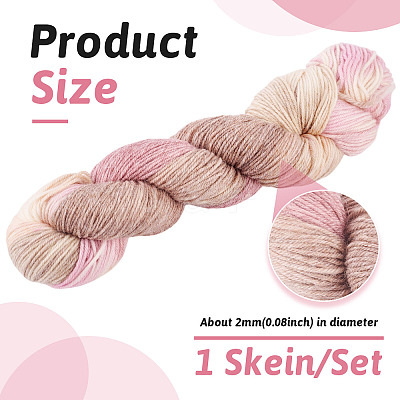 1 Skein Gradient Segment Dyed 80% Wool 20% Acrylic Blended Yarn OCOR-TA0003-02A-1