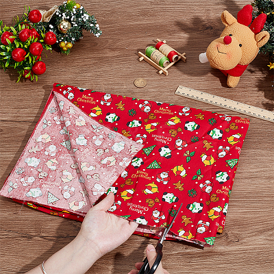 Christmas Theme Cotton Fabrics DIY-WH0622-374B-1