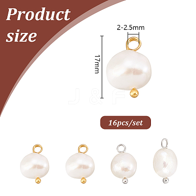 50Pcs 2 Colors Natural Cultured Freshwater Pearl Nuggets Charms PALLOY-PH01721-1
