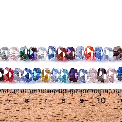 Electroplate Transparent Glass Beads Strands X-EGLA-N022-04A-D01-1