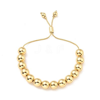 Rack Plating Brass Round Beaded Slider Bracelet for Women BJEW-B066-01A-03-1