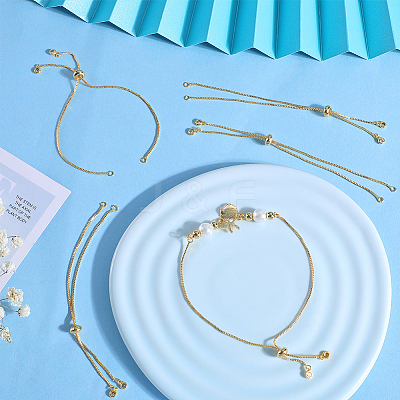 12Pcs Rack Plating Adjustable Brass Slider Bracelet Making KK-SP0001-80G-1
