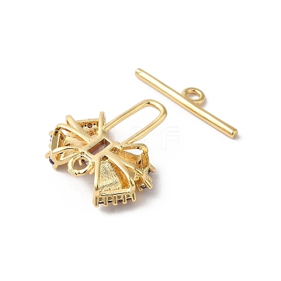 Brass Toggle Clasps KK-C062-042G-02-1