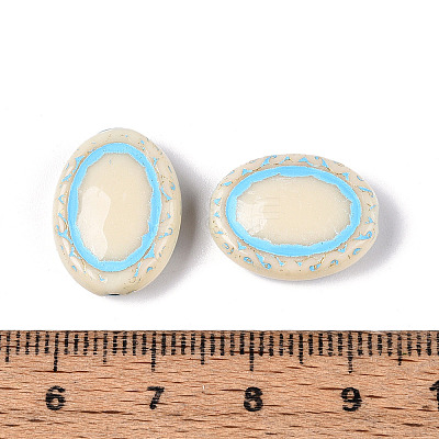 Painted Opaque Acrylic Beads OACR-T029-02I-1