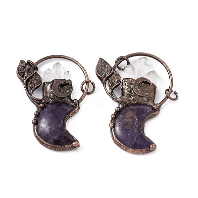 Natural Amethyst Big Pendants G-D483-02AB-1