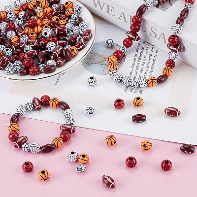 360Pcs 6 Styles Craft Style Acrylic Beads MACR-ME0001-01-1