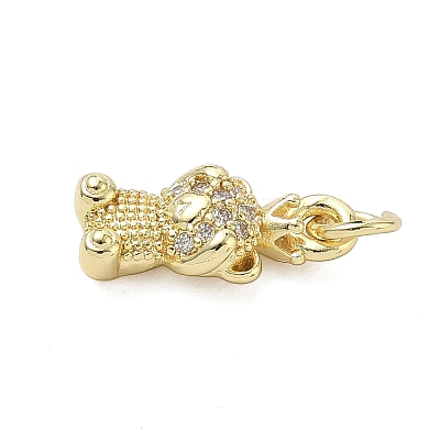 Brass Micro Pave Cubic Zirconia Charms KK-K368-06B-G-1